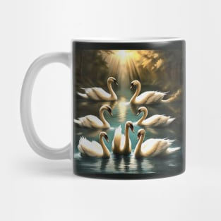 Seven Swans Swimming Mug